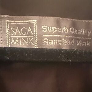 Saga Furs Black Mink Coat with Cream Label